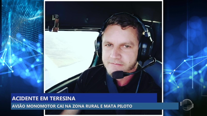 Avião monomotor cai na zona rural de Teresina e mata piloto