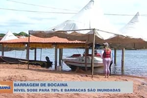Restaurantes são inundados após nível da água da Barragem de Bocaina subir