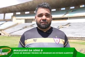 Águia de Marabá treinou no gramado do estádio Albertão para o jogo contra o River