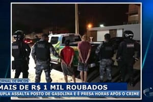 Dupla suspeita de assalto em posto de combustível é presa, em Picos